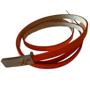 Kenneth Cole double wrap orange leather belt, medium